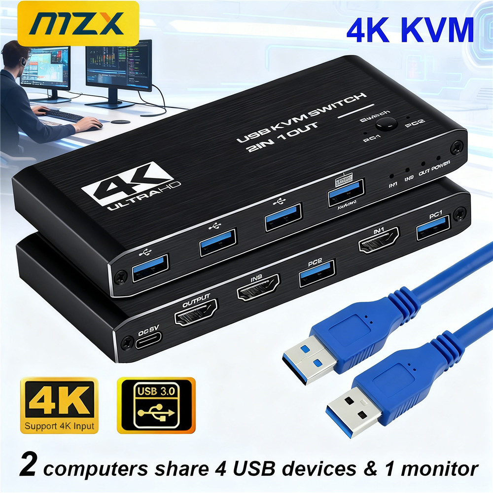 KVM Switch 4K 60Hz Switcher US - đánh giá và giá Gaming Accessories Rack